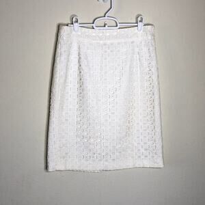 Banana Republic Cream Eyelet Pencil Skirt Size 4
